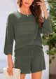 Cover up Hollow Out Knit Half Sleeve 2 Piece Sets