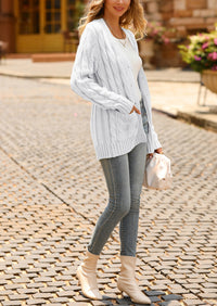 Knitted Solid Color Button Down Chunky Outwear Cardigan