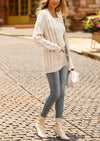 Knitted Solid Color Button Down Chunky Outwear Cardigan