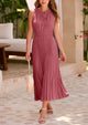 Casual V Neck Swiss Dot Ruffle Sleeveless A Line Beach Sun Dresses