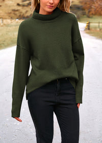 Long Sleeve Oversized Chunky Knitted Casual Turtleneck Sweaters