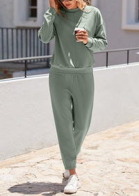 Long Sleeved Pullover Casual Sports Pants Two-Piece Set