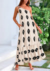 PRETTYGARDEN Women's Summer Maxi Dresses One Shoulder Printed Flowy Boho Beach Vacation Long Sundress