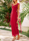 PRETTYGARDEN Women's Wedding Guest Dress Sleeveless Ruffle Formal Cocktail Party Maxi Bodycon Dresses