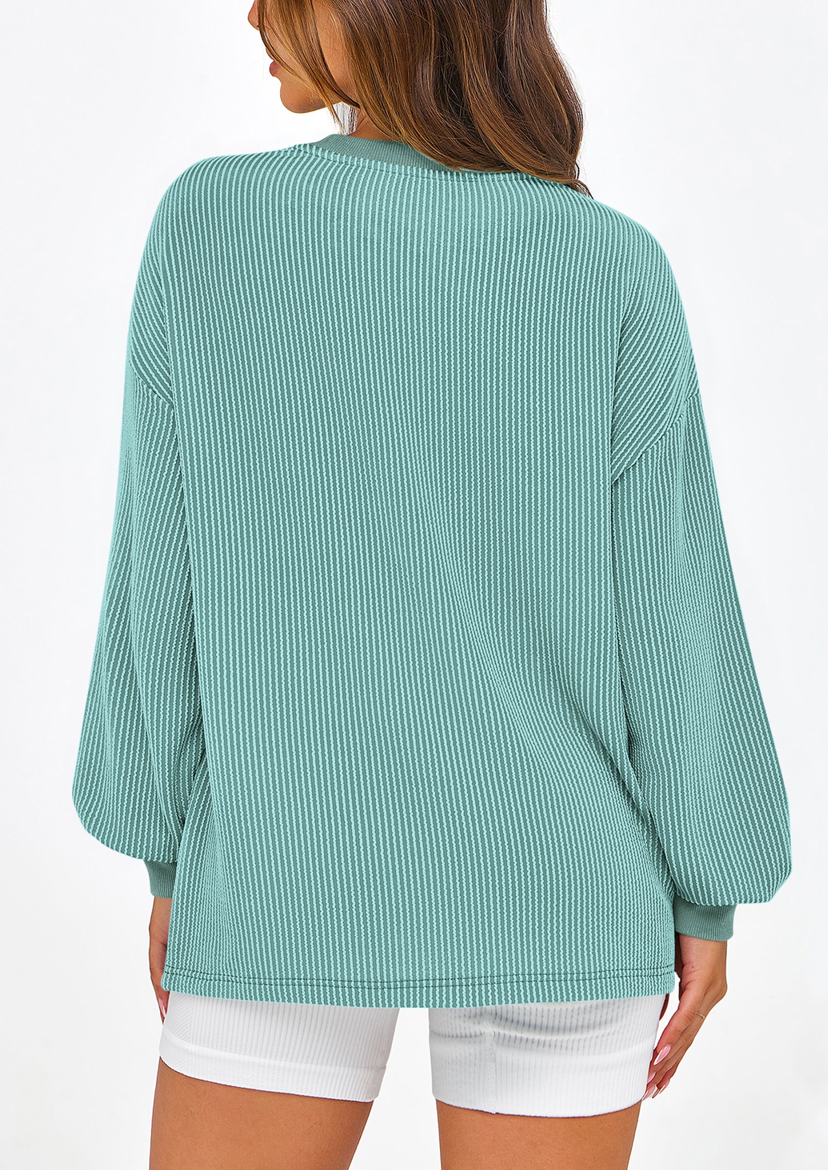 PRETTYGARDEN Women's Long Sleeve Tee Shirts Spring Fall Trendy Clothes Casual Loose Crewneck Ribbed Blouse Tunic Tops