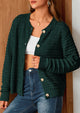 Knit Cardigan Long Sleeve Open Front Button Down Jacket