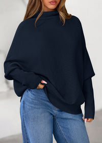 PRETTYGARDEN Womens Sweaters Fall Fashion Casual Loose Turtleneck Batwing Long Sleeve Knit Sweater Pullover Tops