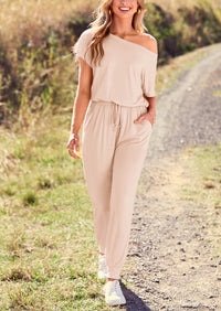 PRETTYGARDEN Dressy Off Shoulder Romper Spring Vacation Travel Lounge Outfits Clothes