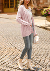 Knitted Solid Color Button Down Chunky Outwear Cardigan