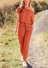 PRETTYGARDEN Dressy Off Shoulder Romper Spring Vacation Travel Lounge Outfits Clothes