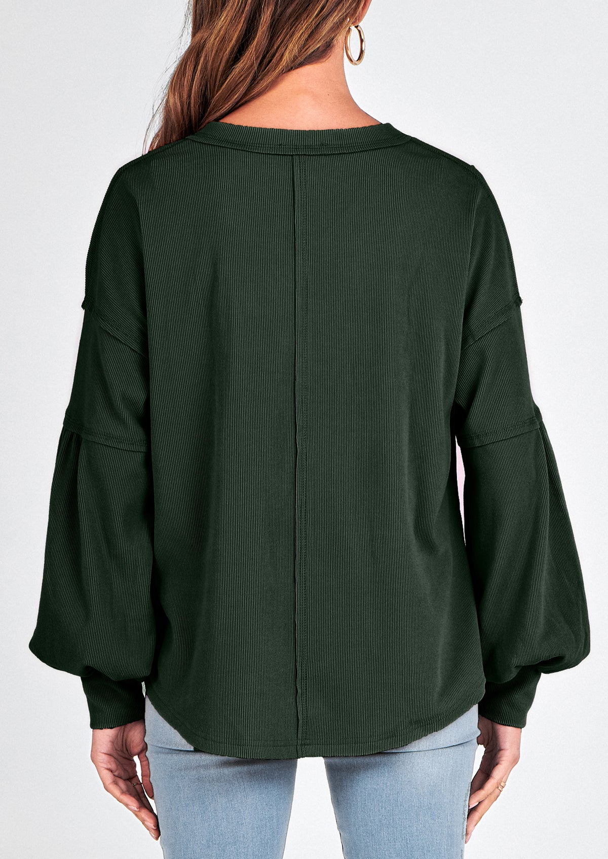 Long Sleeved Casual V-Neck Loose Knit Pullover