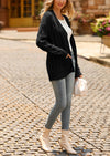Knitted Solid Color Button Down Chunky Outwear Cardigan