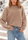 Casual Crew Neck Long Sleeve Pullover Ribbed Knit Loose Fit Sweaters