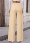 Wide Leg Casual High Elastic Waisted Work Office Palazzo Pants