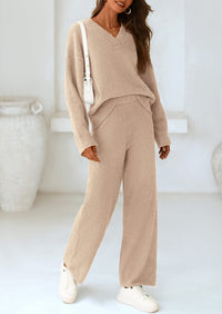 PRETTYGARDEN Lounge Sets for Women Two Piece Sweaters Pajama Set Fall Fashion Loungewear Outfits Matching Winter Clothes