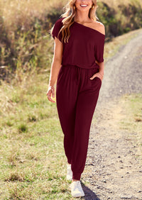 PRETTYGARDEN Dressy Off Shoulder Romper Spring Vacation Travel Lounge Outfits Clothes