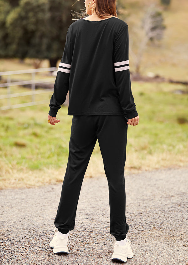 Long Sleeve Tracksuit with Long Pants Two Piece Sets