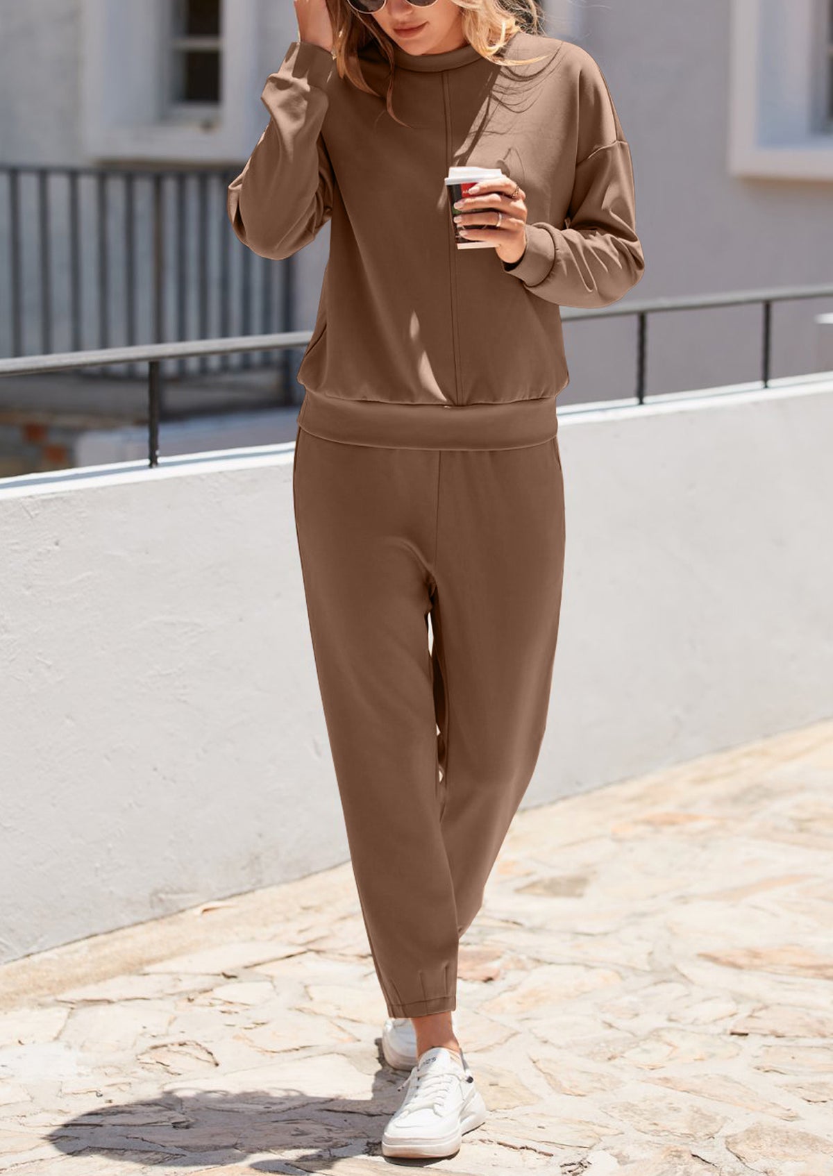 Long Sleeved Pullover Casual Sports Pants Two-Piece Set