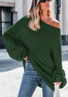PRETTYGARDEN Women's Fall Oversized Sweaters Long Sleeve V Neck Dressy Casual Chunky Knit Loose Pullover Tops Winter Clothing