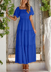 PRETTYGARDEN Womens Summer Smocked Tiered Ruffle A Line Beach Maxi Dresses