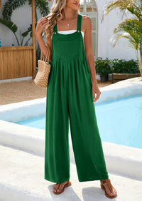 Casual Sleeveless Shoulder Strap Loose Wide Leg Pants