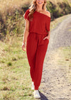 PRETTYGARDEN Dressy Off Shoulder Romper Spring Vacation Travel Lounge Outfits Clothes