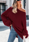 PRETTYGARDEN Women's Fall Oversized Sweaters Long Sleeve V Neck Dressy Casual Chunky Knit Loose Pullover Tops Winter Clothing