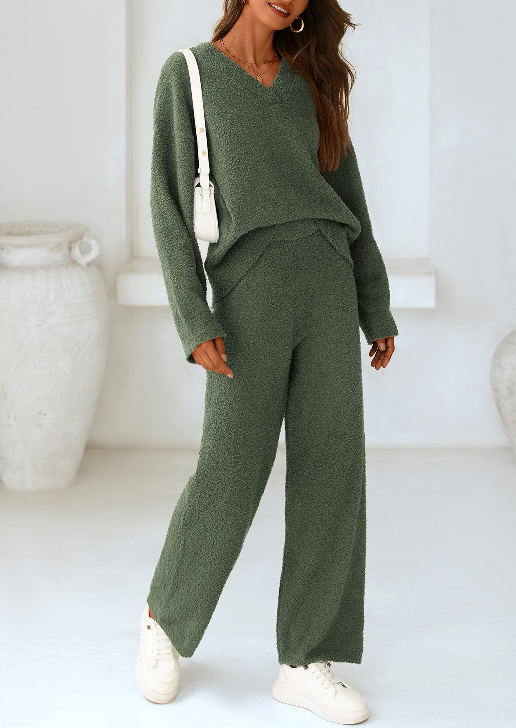 PRETTYGARDEN Lounge Sets for Women Two Piece Sweaters Pajama Set Fall Fashion Loungewear Outfits Matching Winter Clothes
