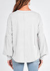 BTFBM Women's Ribbed Long Sleeve Tops Summer Spring Pullover Knit Casual V Neck Blouses Trendy Loose Fit Tunic Top