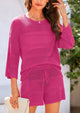 Cover up Hollow Out Knit Half Sleeve 2 Piece Sets
