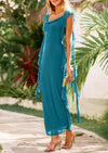 PRETTYGARDEN Women's Wedding Guest Dress Sleeveless Ruffle Formal Cocktail Party Maxi Bodycon Dresses