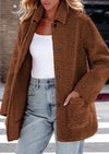 PRETTYGARDEN Women's Winter Faux Fur Coats Long Sleeve Lapel Button Down Pockets Fleece Sherpa Jacket Casual Trendy Outerwear