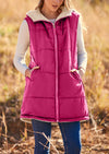 PRETTYGARDEN Womens Fall Reversible Vests Sleeveless Fleece Jacket Zip Up Hoodie Pockets Long Warm Winter Coat Outerwear