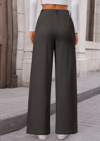 Wide Leg Casual High Elastic Waisted Work Office Palazzo Pants