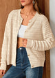 Knit Cardigan Long Sleeve Open Front Button Down Jacket