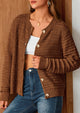 Knit Cardigan Long Sleeve Open Front Button Down Jacket