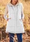 PRETTYGARDEN Womens Fall Reversible Vests Sleeveless Fleece Jacket Zip Up Hoodie Pockets Long Warm Winter Coat Outerwear