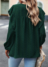 Long Sleeved Casual Round Neck Bohemian Blouses