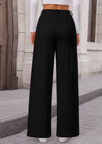 Wide Leg Casual High Elastic Waisted Work Office Palazzo Pants