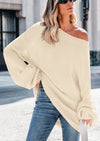 PRETTYGARDEN Women's Fall Oversized Sweaters Long Sleeve V Neck Dressy Casual Chunky Knit Loose Pullover Tops Winter Clothing