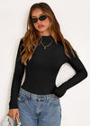 PRETTYGARDEN Women's Turtleneck Long Sleeve Shirts Fall Basic Tees Ribbed Fitted Tops Thermal Layering Knit Top Clothes