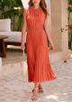 Casual V Neck Swiss Dot Ruffle Sleeveless A Line Beach Sun Dresses