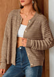 Knit Cardigan Long Sleeve Open Front Button Down Jacket