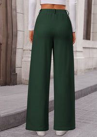 Wide Leg Casual High Elastic Waisted Work Office Palazzo Pants