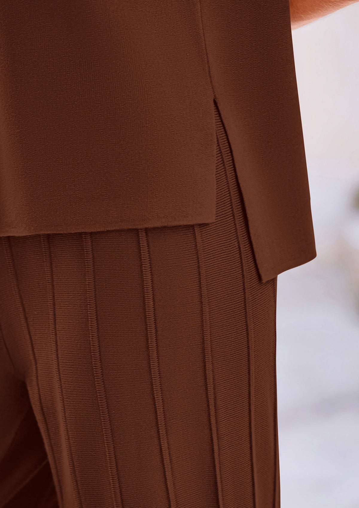 Pullover Tops And Wide Leg Pants Casual Two Piece Sets