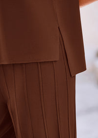 Pullover Tops And Wide Leg Pants Casual Two Piece Sets