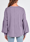 BTFBM Women's Ribbed Long Sleeve Tops Summer Spring Pullover Knit Casual V Neck Blouses Trendy Loose Fit Tunic Top