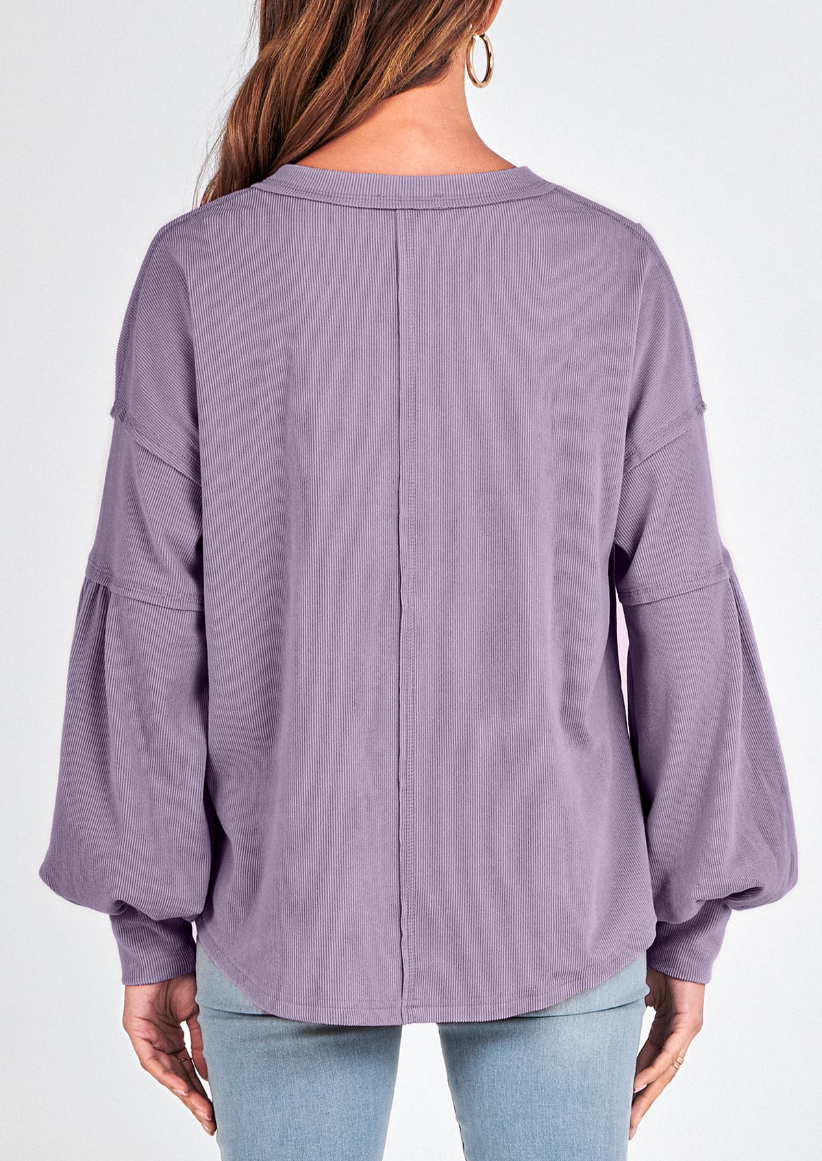 Long Sleeved Casual V-Neck Loose Knit Pullover