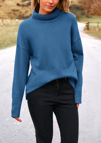Long Sleeve Oversized Chunky Knitted Casual Turtleneck Sweaters
