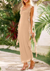 PRETTYGARDEN Women's Wedding Guest Dress Sleeveless Ruffle Formal Cocktail Party Maxi Bodycon Dresses